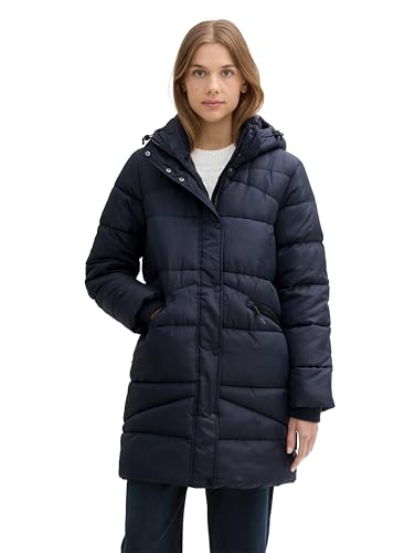 TOM TAILOR Denim Damen Puffer Parka mit Abnehmbarer Kapuze, 15148 - Sky Captain Blue, M von TOM TAILOR Denim