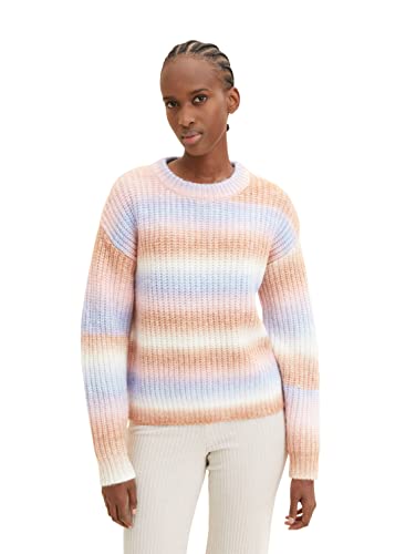 TOM TAILOR Denim Damen Pullover mit Streifen 1033061, 30199 - Soft Multicolor Stripe, L von TOM TAILOR Denim