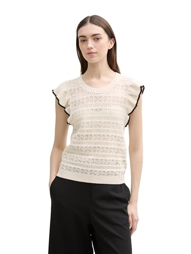 TOM TAILOR Denim Damen 1046678 Pullunder, 10332-Off White, XS von TOM TAILOR Denim