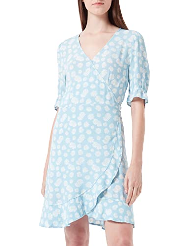 TOM TAILOR Denim Damen Sommerkleid mit Allover-Print 1031321, 29562 - Light Blue Daisy Print, S von TOM TAILOR Denim