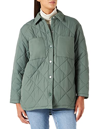 TOM TAILOR Denim Damen Steppjacke mit Brusttasche 1031392, 19643 - Green Dust, L von TOM TAILOR Denim