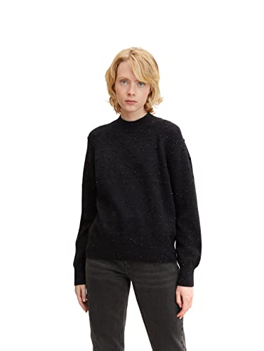 TOM TAILOR Denim Damen Strickpullover mit Punkten 1034565, 14482 - Deep Black, XL von TOM TAILOR Denim