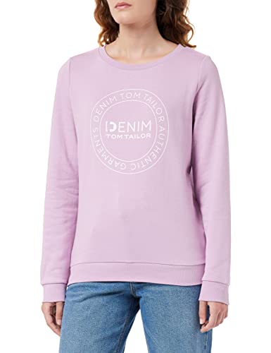 TOM TAILOR Denim Damen Sweatshirt mit Logoprint 1034454, 28995 - Soft Mauve, XL von TOM TAILOR Denim