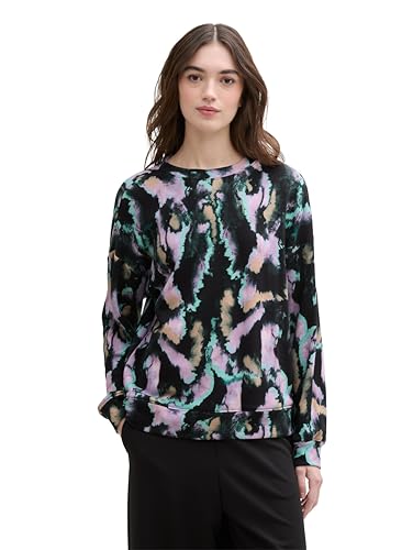 TOM TAILOR Denim Damen Sweatshirt mit Muster, 36531 - Abstract Batik Landscape Print, S von TOM TAILOR Denim