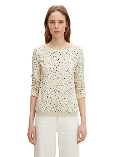 TOM TAILOR Denim Damen Sweatshirt mit Print 1031987, 29938 - Beige Terrazzo Print, XXL von TOM TAILOR Denim