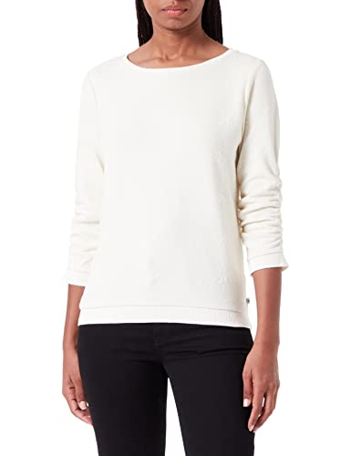 TOM TAILOR Denim Damen Sweatshirt mit Raffarm 1034434, 22515 - Soft Creme Beige, L von TOM TAILOR Denim