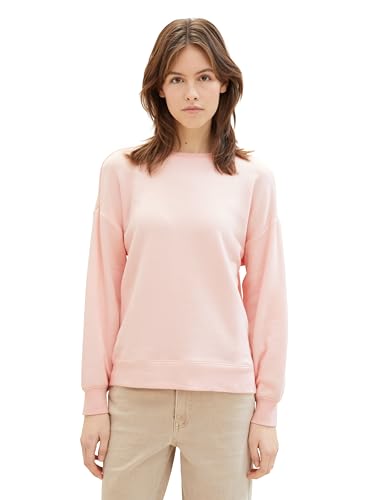 Tom Tailor Denim Damen Oversized Basic Sweatshirt, 14557 - Light English Rose, S von TOM TAILOR Denim