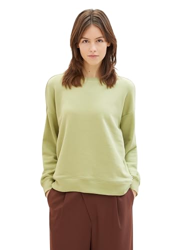Tom Tailor Denim Damen Oversized Basic Sweatshirt, 32256 - Dusty Pear Green, S von TOM TAILOR Denim