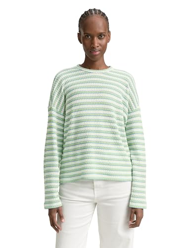 TOM TAILOR Denim Damen 1046621 Sweatshirt, 37819-Light Multicolor Stripe, M von TOM TAILOR Denim