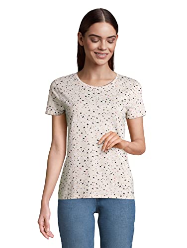 TOM TAILOR Denim Damen T-Shirt mit Alloverprint 1031979, 29938 - Beige Terrazzo Print, XS von TOM TAILOR Denim