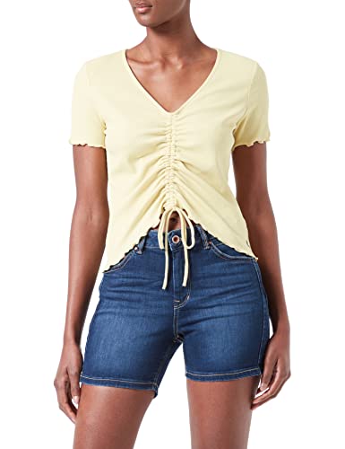 TOM TAILOR Denim Damen T-Shirt mit Raffung 1031500, 29567 - Soft Lime, XL von TOM TAILOR Denim