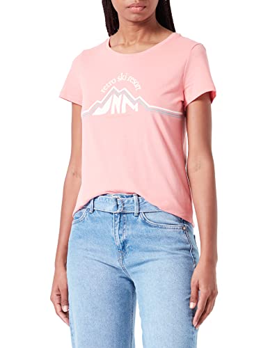 TOM TAILOR Denim Damen T-Shirt mit Ski-Print 1034242, 15121 - Peach Pink, L von TOM TAILOR Denim