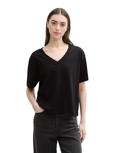 TOM TAILOR Denim Damen 1046558 T-Shirt, 14482-Deep Black, M von TOM TAILOR Denim