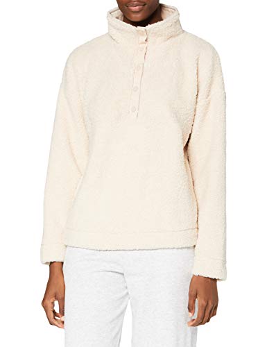 TOM TAILOR Denim Damen Teddy Pullover, 25345-Soft Beige, XS von TOM TAILOR Denim