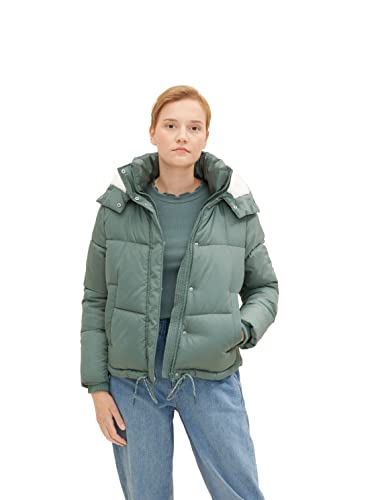 TOM TAILOR Denim Damen Winterjacke mit Kapuze 1032685, 19643 - Green Dust, S von TOM TAILOR Denim