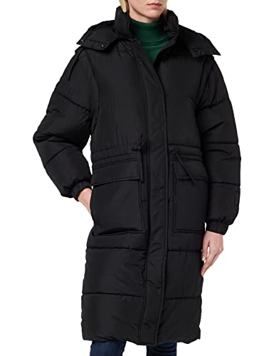 TOM TAILOR Denim Damen Wintermantel mit Kapuze 1032688, 14482 - Deep Black, M von TOM TAILOR Denim