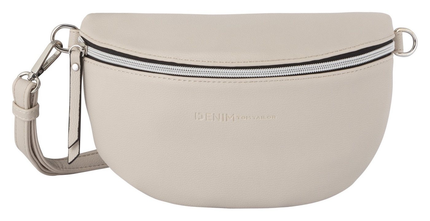 TOM TAILOR Denim Bauchtasche Rosie, vielseitig tragbar, leicht genarbt mit silbernen Nylonreißverschlüssen von TOM TAILOR Denim
