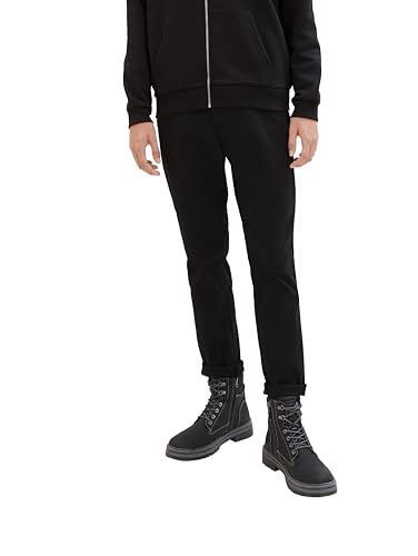 TOM TAILOR Denim Herren 1008253 Slim Fit Chino Hose Mit Gürtel, 29999 - Black, 36 EU von TOM TAILOR Denim