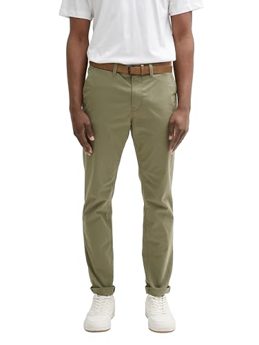 TOM TAILOR Denim Herren 1027694 Slim Chino Hose, 10905-Tree Moss Green, 29W x 32L von TOM TAILOR Denim