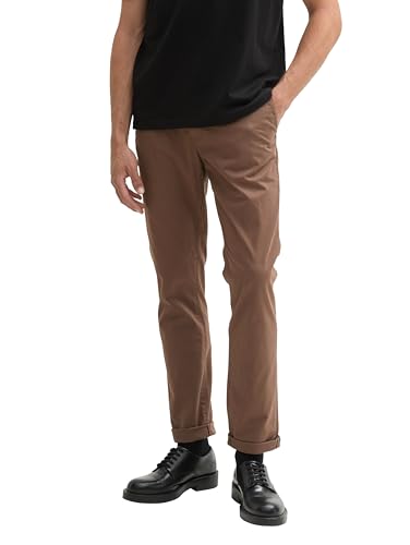 TOM TAILOR Denim Herren 1027694 Slim Chino Hose, 14525-Chocolate Brown Beige, 28W x 34L von TOM TAILOR Denim