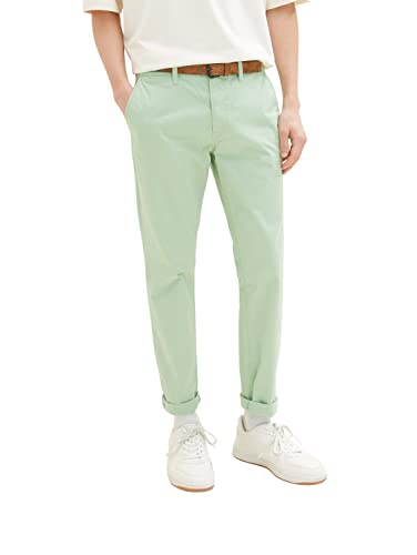 TOM TAILOR Denim Herren 1027694 Slim Chino Hose, 31038-Placid Green, 28W / 32L von TOM TAILOR Denim