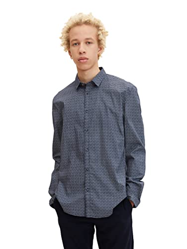 TOM TAILOR Denim Herren 1032370 Slim Fit Hemd Mit Muster, 30273 - Navy Scratched Check Print, M EU TOM TAILOR Denim Herren 1032370 Slim Fit Hemd Mit Muster, 30273 - Navy Scratched Check Print, M EU von TOM TAILOR Denim