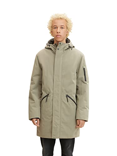 TOM TAILOR Denim Herren Parka mit Kapuze 1032431, 10415 - Dusty Olive Green, S von TOM TAILOR Denim