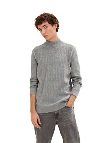 TOM TAILOR Denim Herren 1033753 Pullover, 10784-Knit Grey Melange, XXL von TOM TAILOR Denim