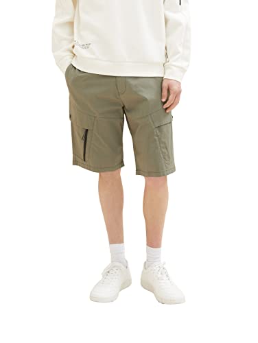 TOM TAILOR Denim Herren 1034986 Relaxed Fit Cargo Shorts, 10415-Dusty Olive Green, L von TOM TAILOR Denim