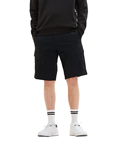 TOM TAILOR Denim Herren 1034986 Relaxed Fit Cargo Shorts, 29999-Black, XL von TOM TAILOR Denim