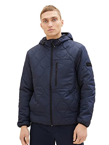 TOM TAILOR Denim Herren 1036187 Quilted Steppjacke mit Kapuze, 10668-sky Captain Blue, M von TOM TAILOR Denim