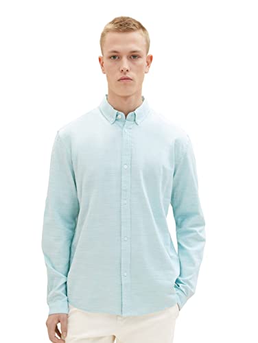 TOM TAILOR Denim Herren 1036244 Relaxed Fit Hemd mit Struktur, 31869-Turquoise Structure, M TOM TAILOR Denim Herren 1036244 Relaxed Fit Hemd mit Struktur, 31869-Turquoise Structure, M von TOM TAILOR Denim