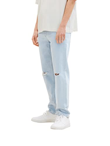 TOM TAILOR Denim Herren Loose Fit Jeans 1036262, 10117 - Used Bleached Blue Denim, 34/34 von TOM TAILOR Denim