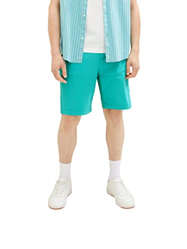 TOM TAILOR Denim Herren 1036278 Relaxed Fit Tech Shorts mit Stretch, 31044-Deep Turquoise, M von TOM TAILOR Denim