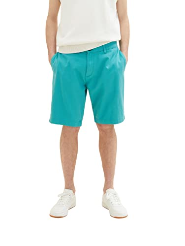 TOM TAILOR Denim Herren 1036282 Regular Fit Chino Shorts, 31044-Deep Turquoise, L von TOM TAILOR Denim