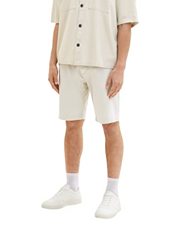 TOM TAILOR Denim Herren 1036282 Regular Fit Chino Shorts, 31718-White Sand, M von TOM TAILOR Denim