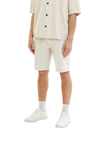 TOM TAILOR Denim Herren Regular Fit Chino Shorts, 31718 - White Sand, M von TOM TAILOR Denim