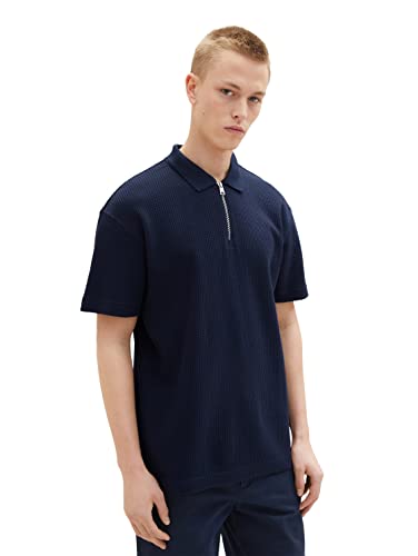 TOM TAILOR Denim Herren 1036381 Relaxed Fit Poloshirt mit Reißverschluss, 10668-Sky Captain Blue, XL TOM TAILOR Denim Herren 1036381 Relaxed Fit Poloshirt mit Reißverschluss, 10668-Sky Captain Blue, XL von TOM TAILOR Denim
