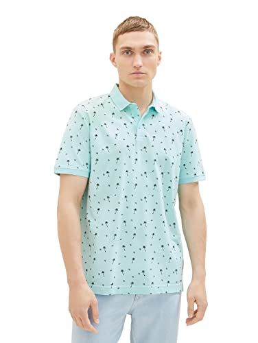 TOM TAILOR Denim Herren 1036404 Piqué Poloshirt mit Palmen-Muster, 31913-Blue Black Mini Paisley, XXL TOM TAILOR Denim Herren 1036404 Piqué Poloshirt mit Palmen-Muster, 31913-Blue Black Mini Paisley, XXL von TOM TAILOR Denim