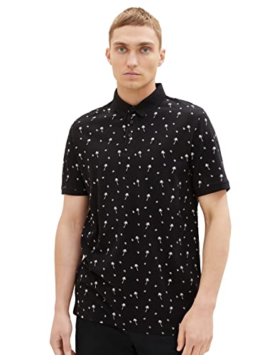 TOM TAILOR Denim Herren 1036404 Piqué Poloshirt mit Palmen-Muster, 31914-Black White Mini Paisley, M TOM TAILOR Denim Herren 1036404 Piqué Poloshirt mit Palmen-Muster, 31914-Black White Mini Paisley, M von TOM TAILOR Denim