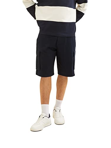 TOM TAILOR Denim Herren Sweat Shorts mit Struktur, 10668 - Sky Captain Blue, L von TOM TAILOR Denim
