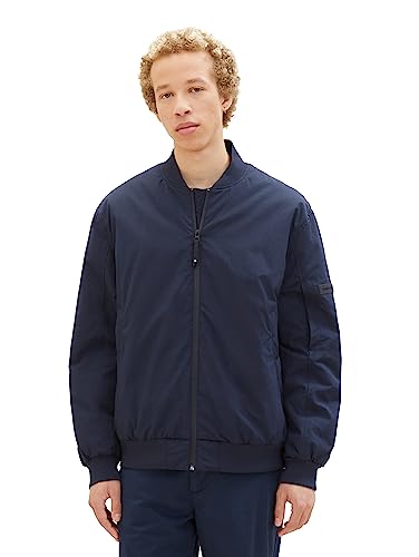 TOM TAILOR Denim Herren 1037382 College Bomberjacke mit wasserabweisender Funktion, 10668-sky Captain Blue, M von TOM TAILOR Denim