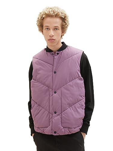 TOM TAILOR Denim Herren 1037383 Modern Puffer-Weste mit Stehkragen, 32248-dusty Grape, M von TOM TAILOR Denim