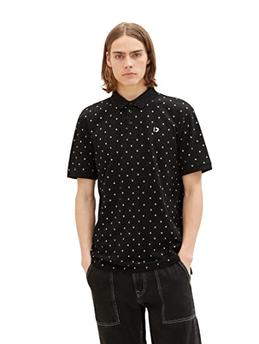 TOM TAILOR Denim Herren 1037525 Poloshirt mit Allover Baumwolle, 32486-black Multicolor Mini Print, S TOM TAILOR Denim Herren 1037525 Poloshirt mit Allover Baumwolle, 32486-black Multicolor Mini Print, S von TOM TAILOR Denim