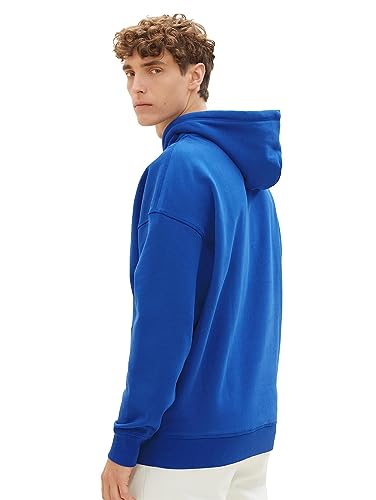 TOM TAILOR Denim Herren 1037603 Oversize College Hoodie mit Logo-Applikation, 14531-shiny royal Blue, L von TOM TAILOR Denim