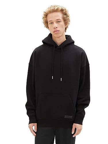 TOM TAILOR Denim Herren 1037616 Oversized Hoodie mit Kängurutasche, 29999-Black, L von TOM TAILOR Denim