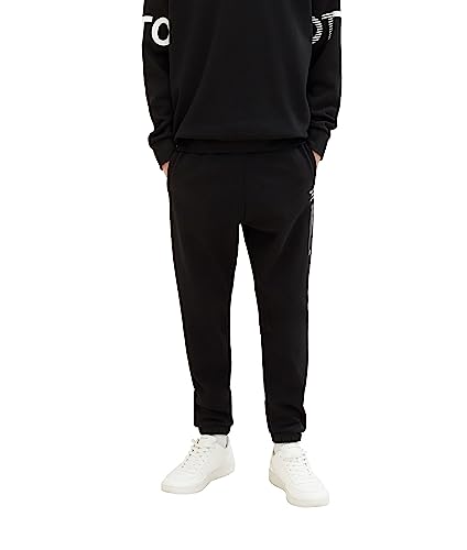 TOM TAILOR Denim Herren 1037628 Jogginghose mit Gummizug am Fuß, 29999-Black, XL von TOM TAILOR Denim