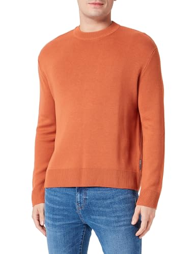 TOM TAILOR Denim Herren 1038265 Loose Fit Crew-Neck Strick-Pullover, 32247-soft Autumn Rust, XXL von TOM TAILOR Denim