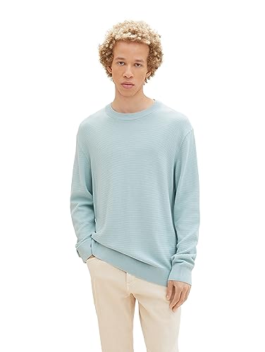 Tom Tailor Denim Herren Basic Strick-Pullover mit Struktur, 30463 - Dusty Mint Blue, M Tom Tailor Denim Herren Basic Strick-Pullover mit Struktur, 30463 - Dusty Mint Blue, M von TOM TAILOR Denim