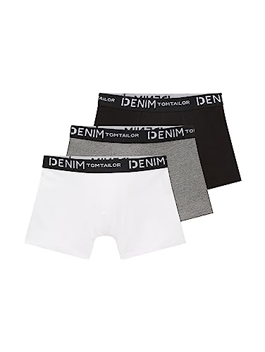 TOM TAILOR Denim Herren 1038850 Trunk Hipster Boxershorts im Triple-Pack mit Stretch, 10350-Heather Grey Melange, XXL (3er von TOM TAILOR Denim